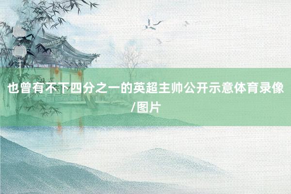 也曾有不下四分之一的英超主帅公开示意体育录像/图片