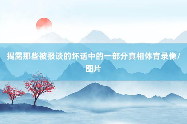 揭露那些被报谈的坏话中的一部分真相体育录像/图片