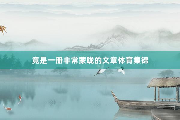 竟是一册非常蒙眬的文章体育集锦