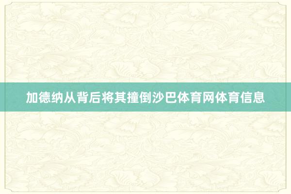 加德纳从背后将其撞倒沙巴体育网体育信息