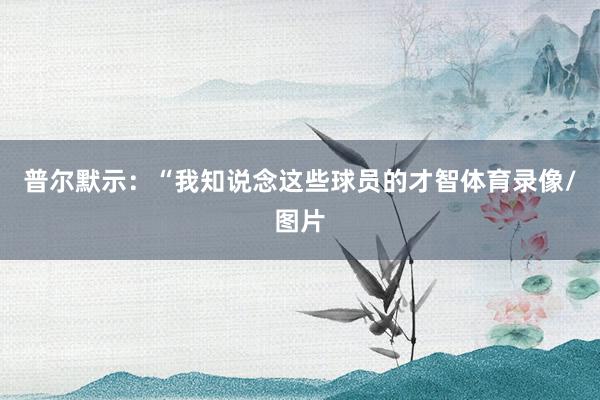 普尔默示：“我知说念这些球员的才智体育录像/图片