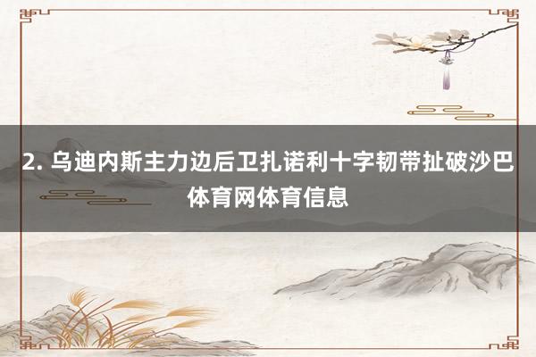 2. 乌迪内斯主力边后卫扎诺利十字韧带扯破沙巴体育网体育信息