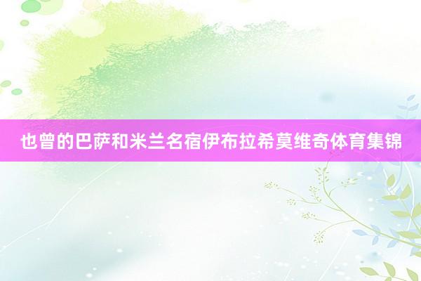 也曾的巴萨和米兰名宿伊布拉希莫维奇体育集锦