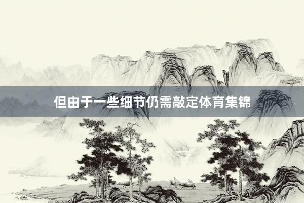 但由于一些细节仍需敲定体育集锦