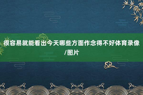 很容易就能看出今天哪些方面作念得不好体育录像/图片