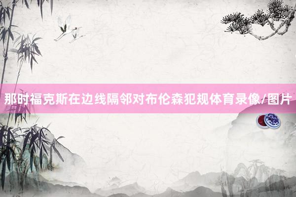 那时福克斯在边线隔邻对布伦森犯规体育录像/图片